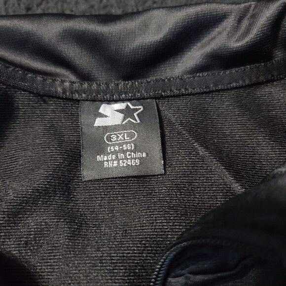 Starter Mens Jacket Black Size 3XL 100% Polyester Zip Windbreaker Long Sleeve - Picture 7 of 12